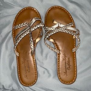 Size 7 AEO Metallic Braided Sandal
